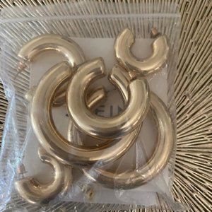 3 pack of bubble hoops gold